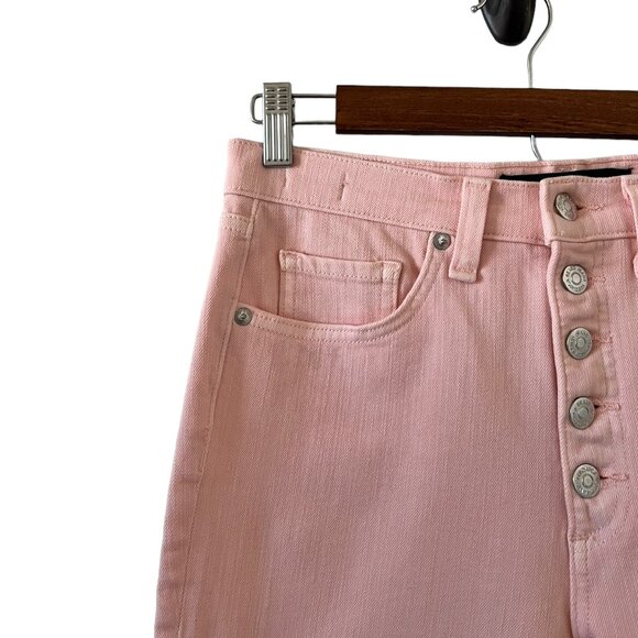 Veronica Beard Debbie Exposed Button Fly Skinny Jeans In Millenial Pink Size 27 - Picture 5 of 16